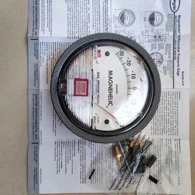 Dwyer Series-2000-Magnehelic 2300-60PA Differential Pressure Gauge with 4 Inch Dial, No Power Needed and IP67 Rating