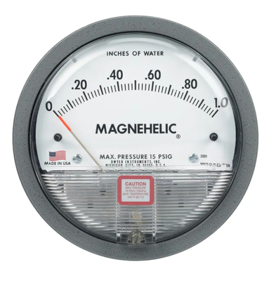 Dwyer Series 2000 Magnehelic Differential Pressure Gauge Compatible Gases